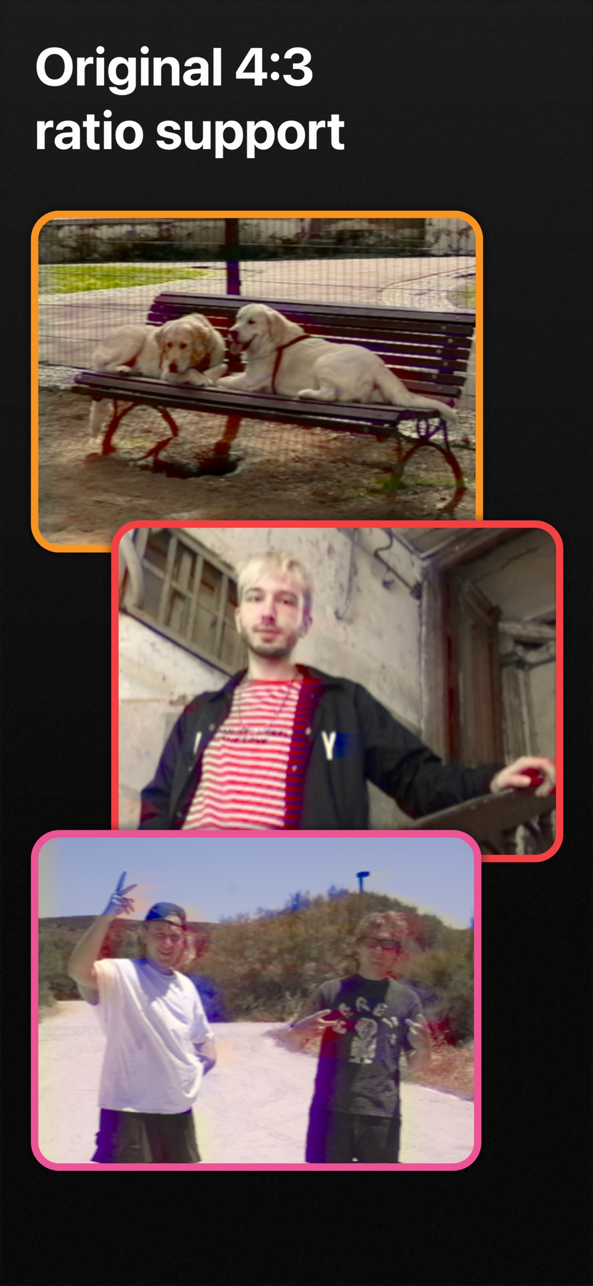 E240 app screenshot — VHS filters and looks